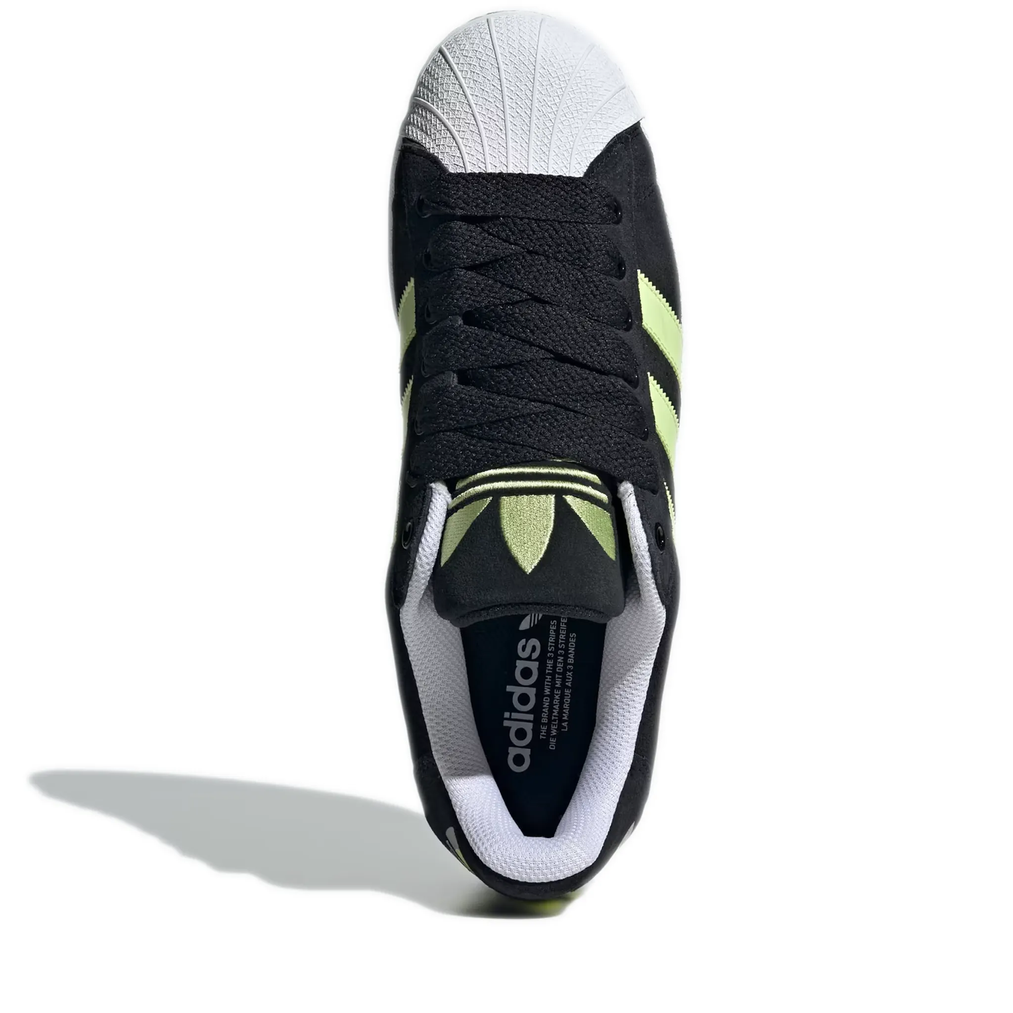 Men's Adidas Superstar Shoes - Black/ Lime/ White