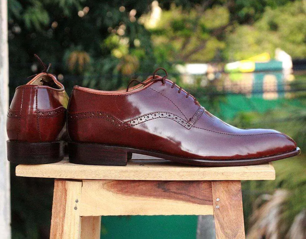 Men's Brown Lace Up Leather Stylish Shoes