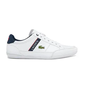 Men's Chaymon Textile and Synthetic Trainers White/Navy/Red