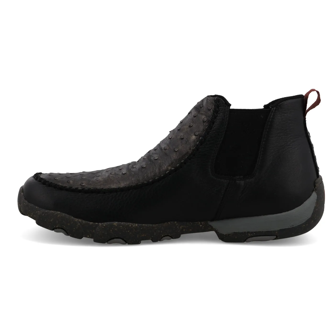 Men's Twisted X 4" Chelsea Ostrich Black Driving Moc