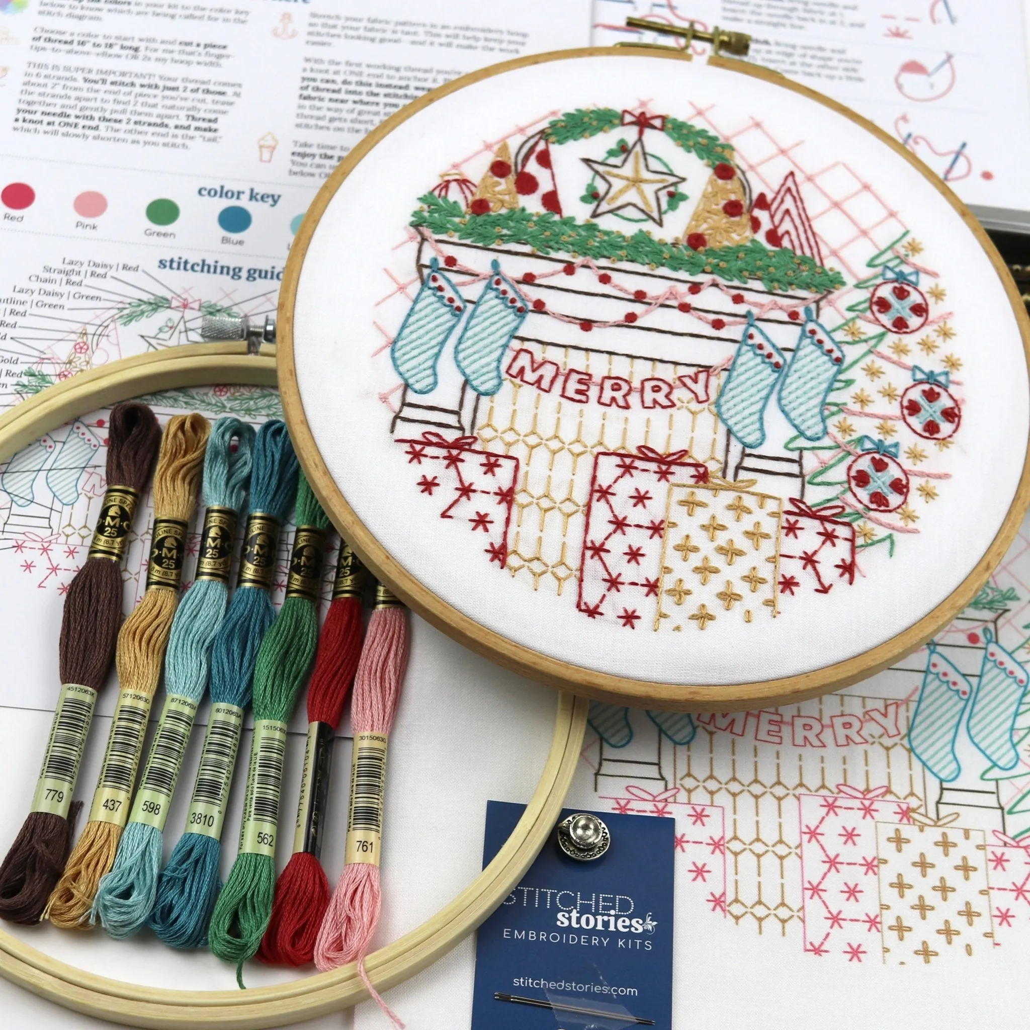 Merry & Bright Embroidery Kit Bundle of 3