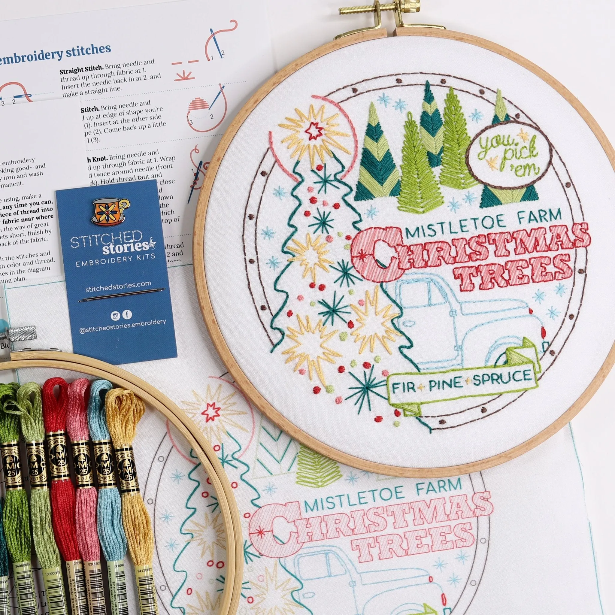 Merry & Bright Embroidery Kit Bundle of 3