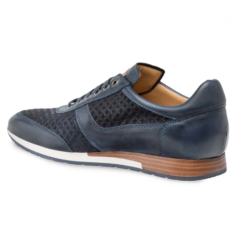 Mezlan Maxim Blue Calfskin & Suede Men’s Sneakers