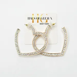 Open Your Heart Crystal Hoop Earrings