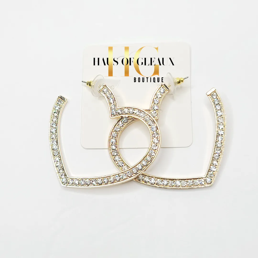 Open Your Heart Crystal Hoop Earrings