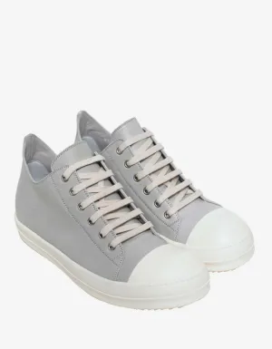 Pearl Grey Leather Low Trainers