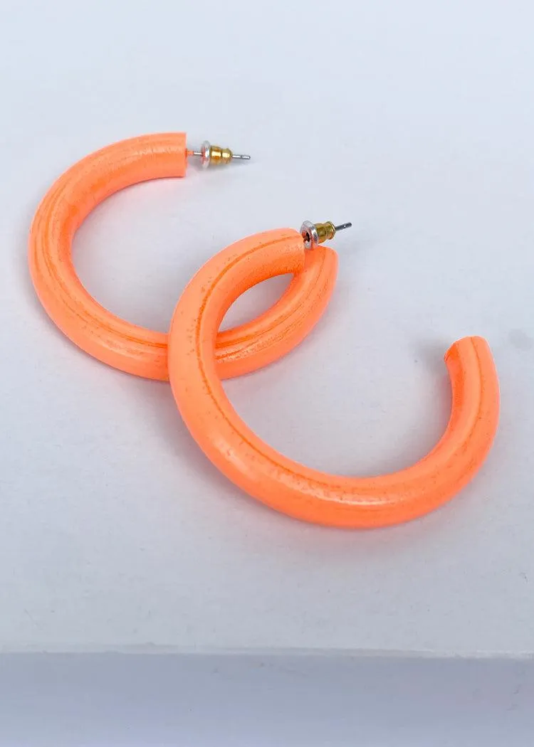 Pedro St. James Wooden Hoops - Neon Orange