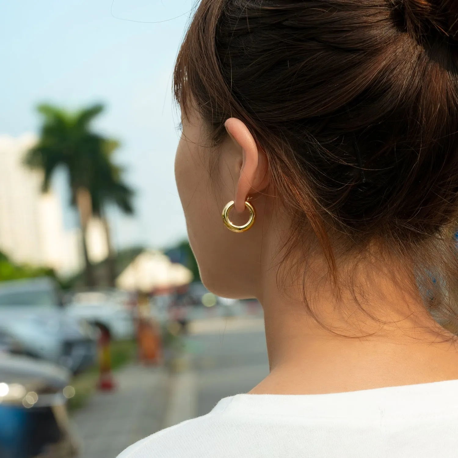 Plain Gold Hoop Earrings