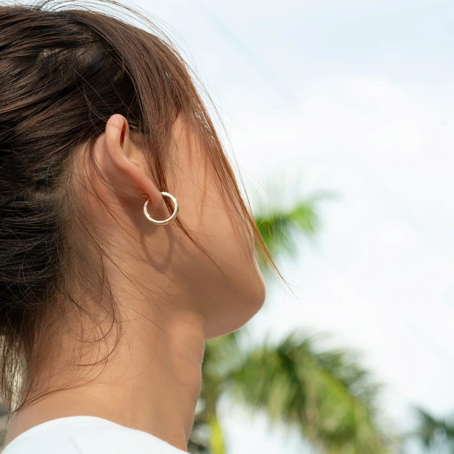 Plain Gold Hoop Earrings