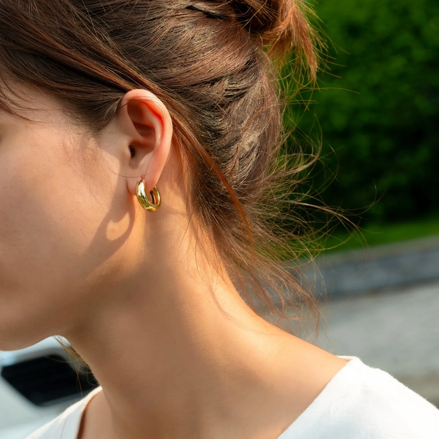 Plain Gold Hoop Earrings