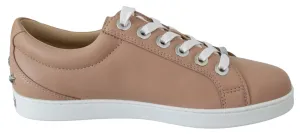 Powder Pink Leather Cash Sneakers