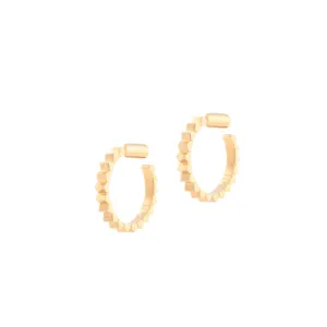 Prism Stud Medium Hoop Earrings | 18ct gold plated