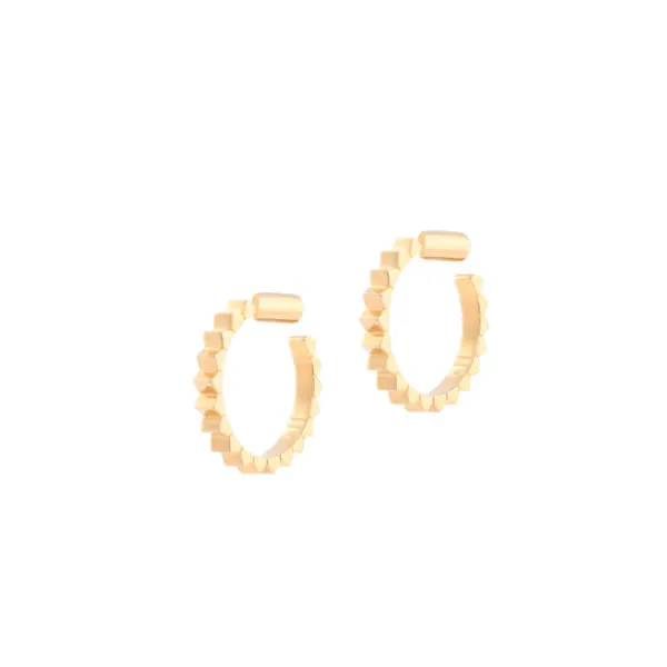 Prism Stud Medium Hoop Earrings | 18ct gold plated