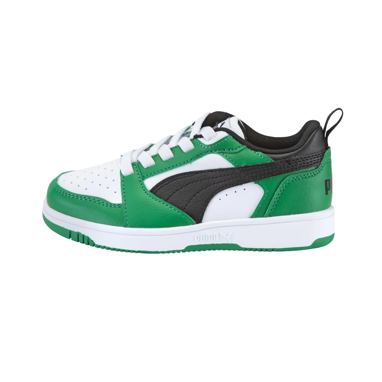 Puma scarpa sneakers da ragazzi Rebound v6 396742-05 bianco-nero-verde