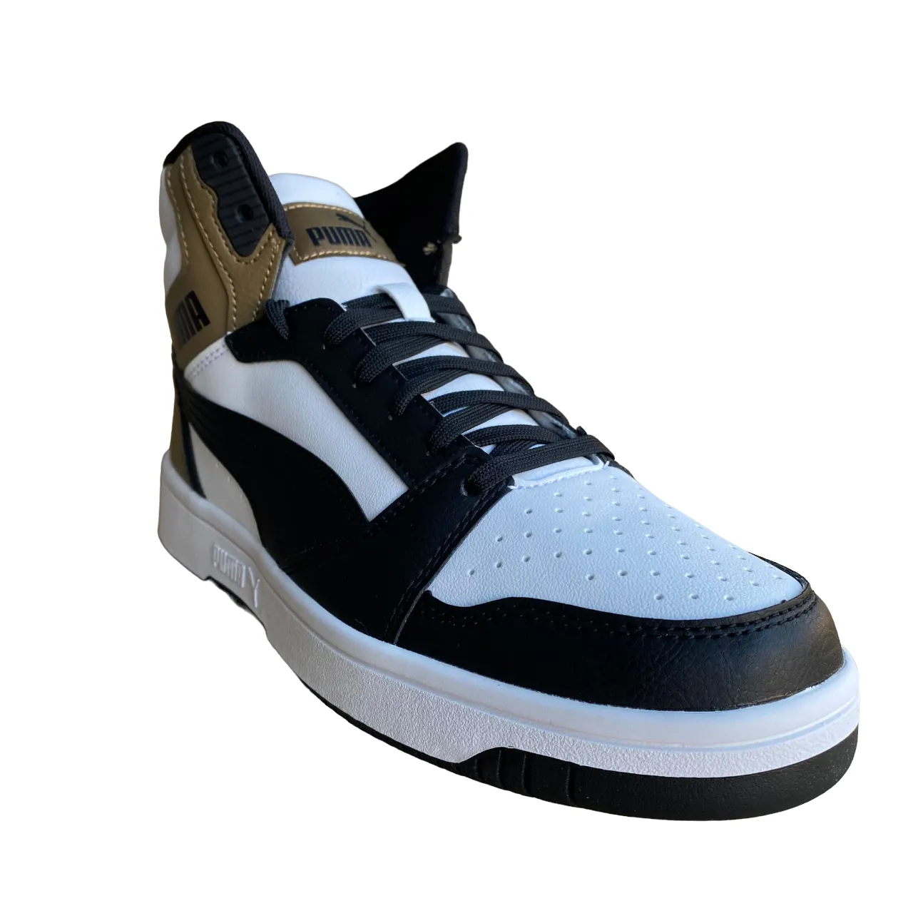 Puma Scarpa sneakers da uomo Rebound v6 392326-09 bianco-nero-cioccolata