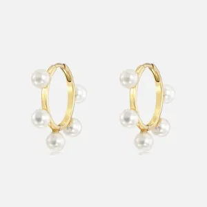 Quintet Pearl Hoops