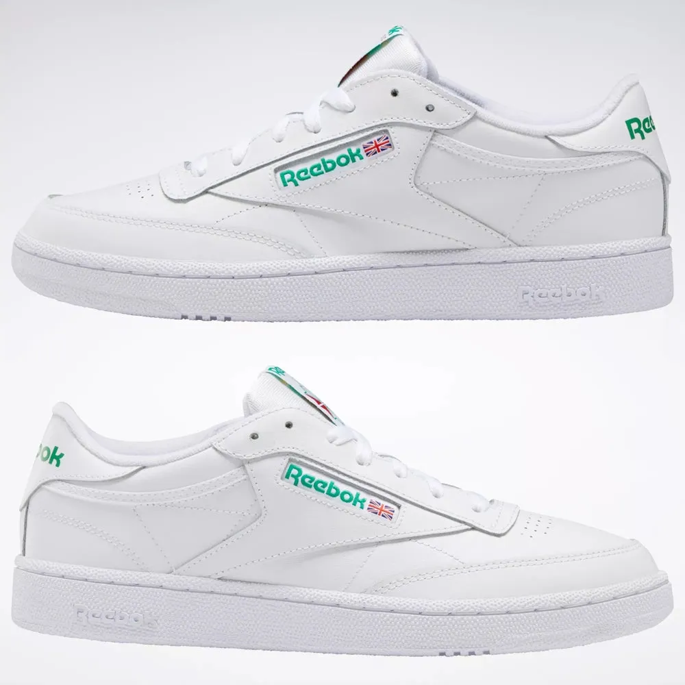 Reebok "Club C 85" Shoes - White / Green