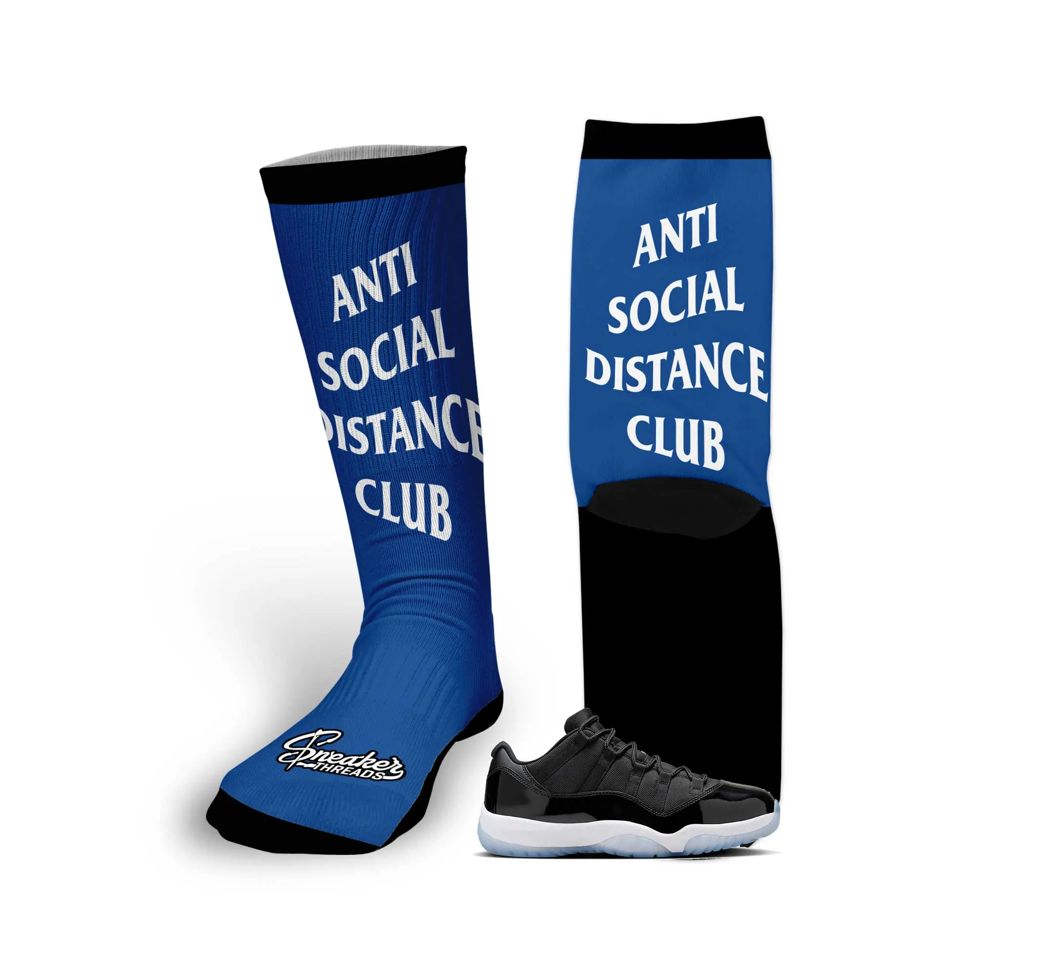 Retro 11 Low Space Jam Social Distance Socks