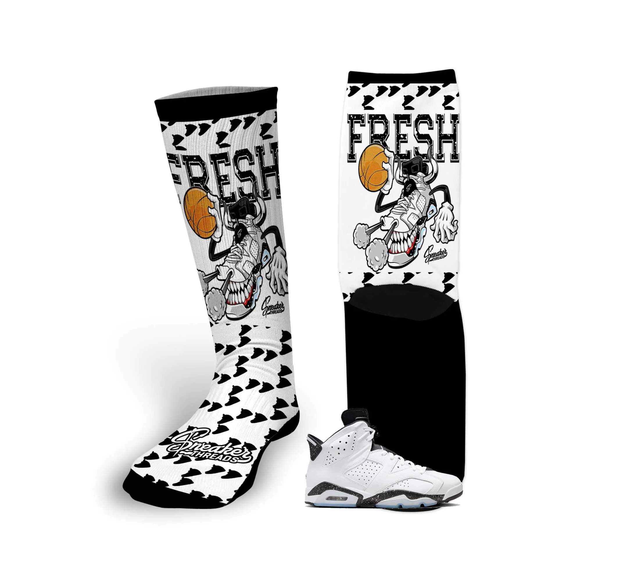 Retro 6 Reverse Oreo Fly Kicks Socks