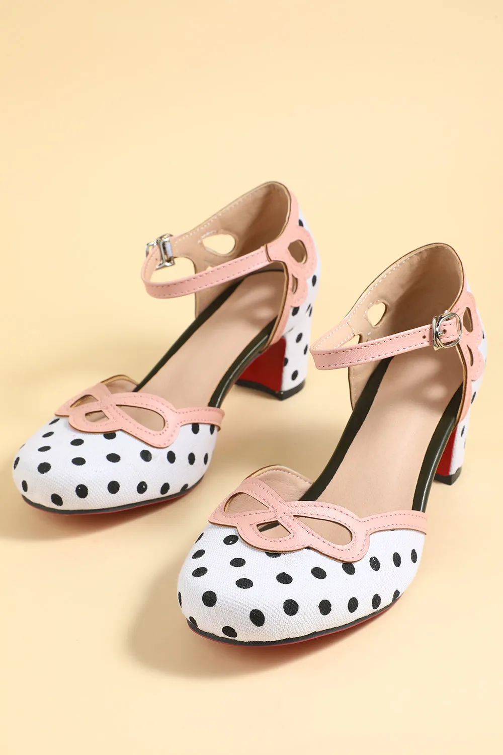 Retro Black White Dots Shoes