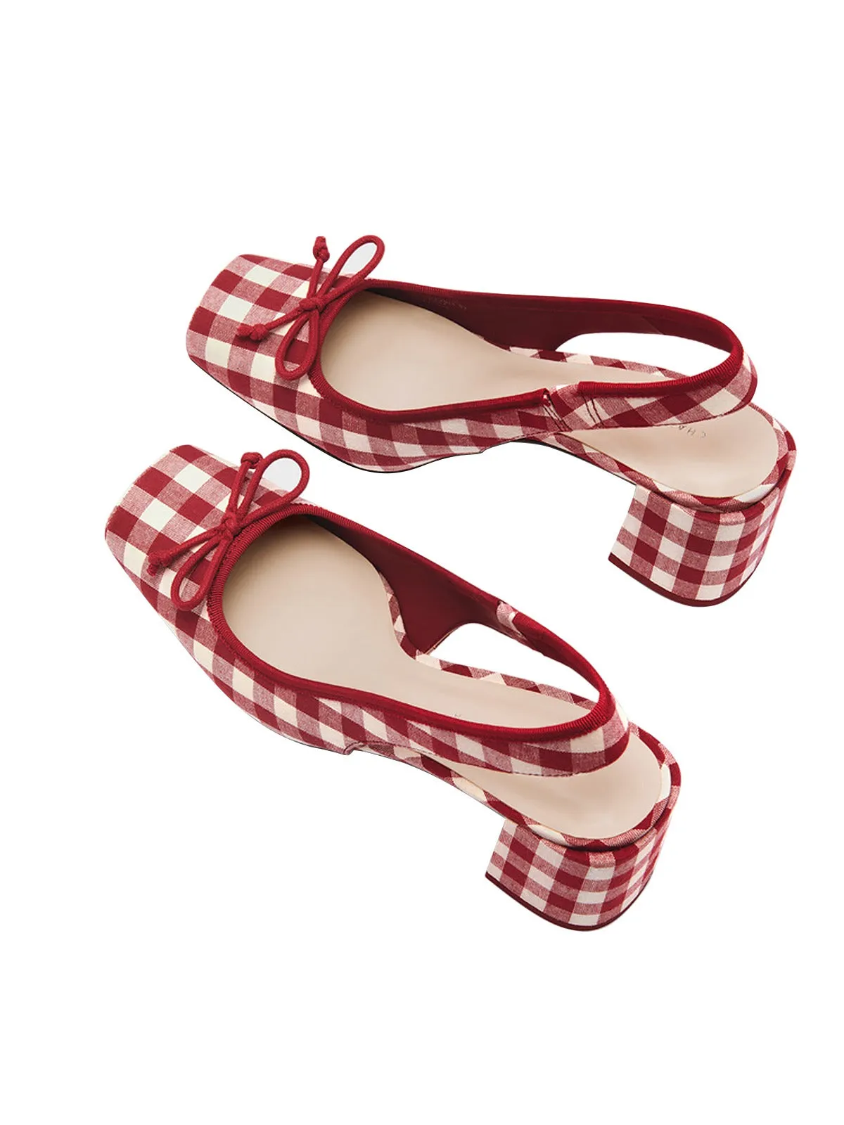 Retro Mary Jane Plaid Chunky Heel Shoes