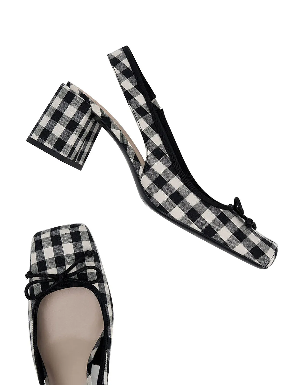 Retro Mary Jane Plaid Chunky Heel Shoes