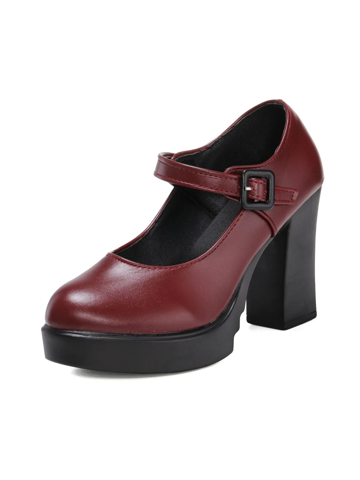 Retro Round Toe Mary Jane High Heel Shoes