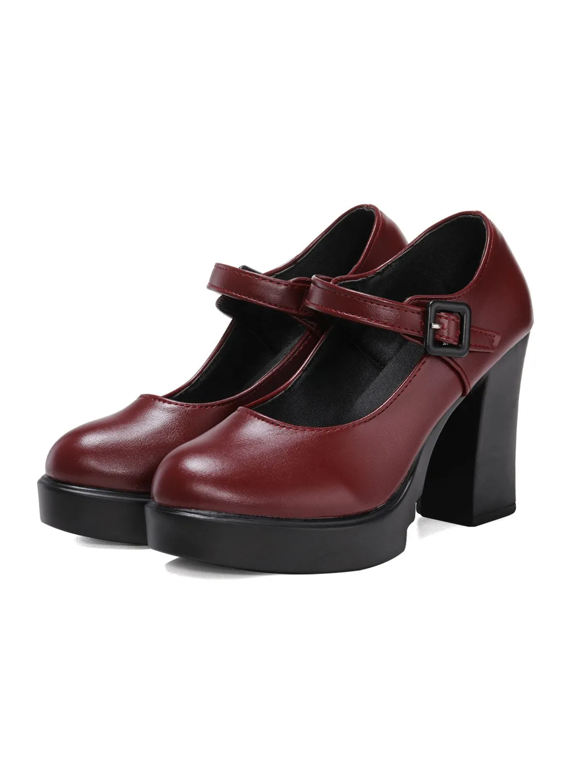 Retro Round Toe Mary Jane High Heel Shoes