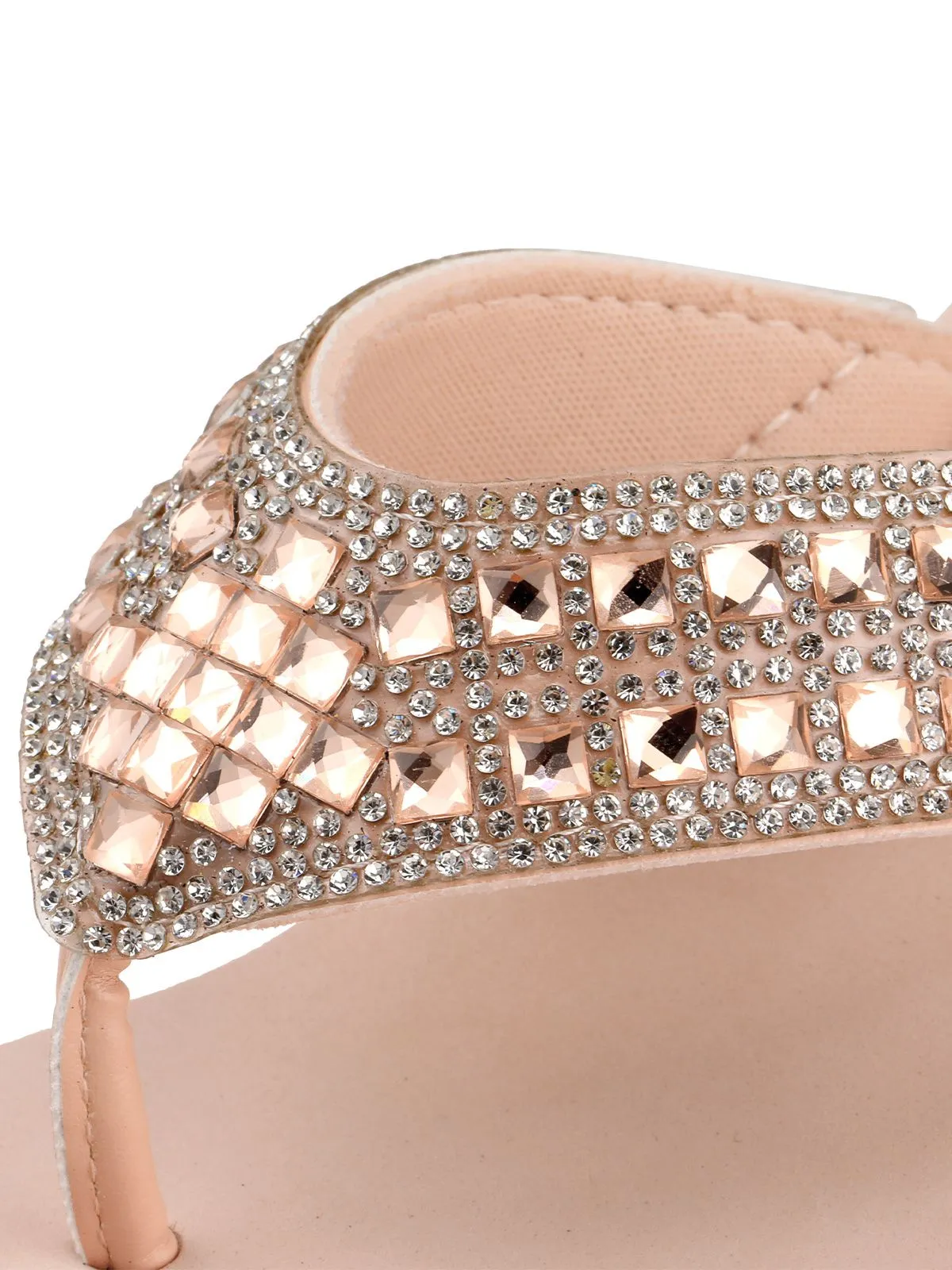 Rhinestone Wedge Flip Flop Slippers