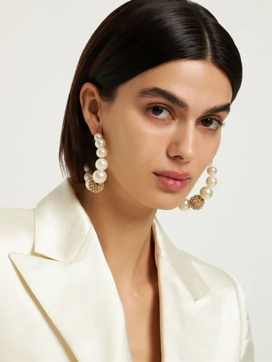 Rosantica   Bucaneve imitation pearl hoop earrings 