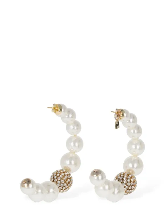 Rosantica   Bucaneve imitation pearl hoop earrings 