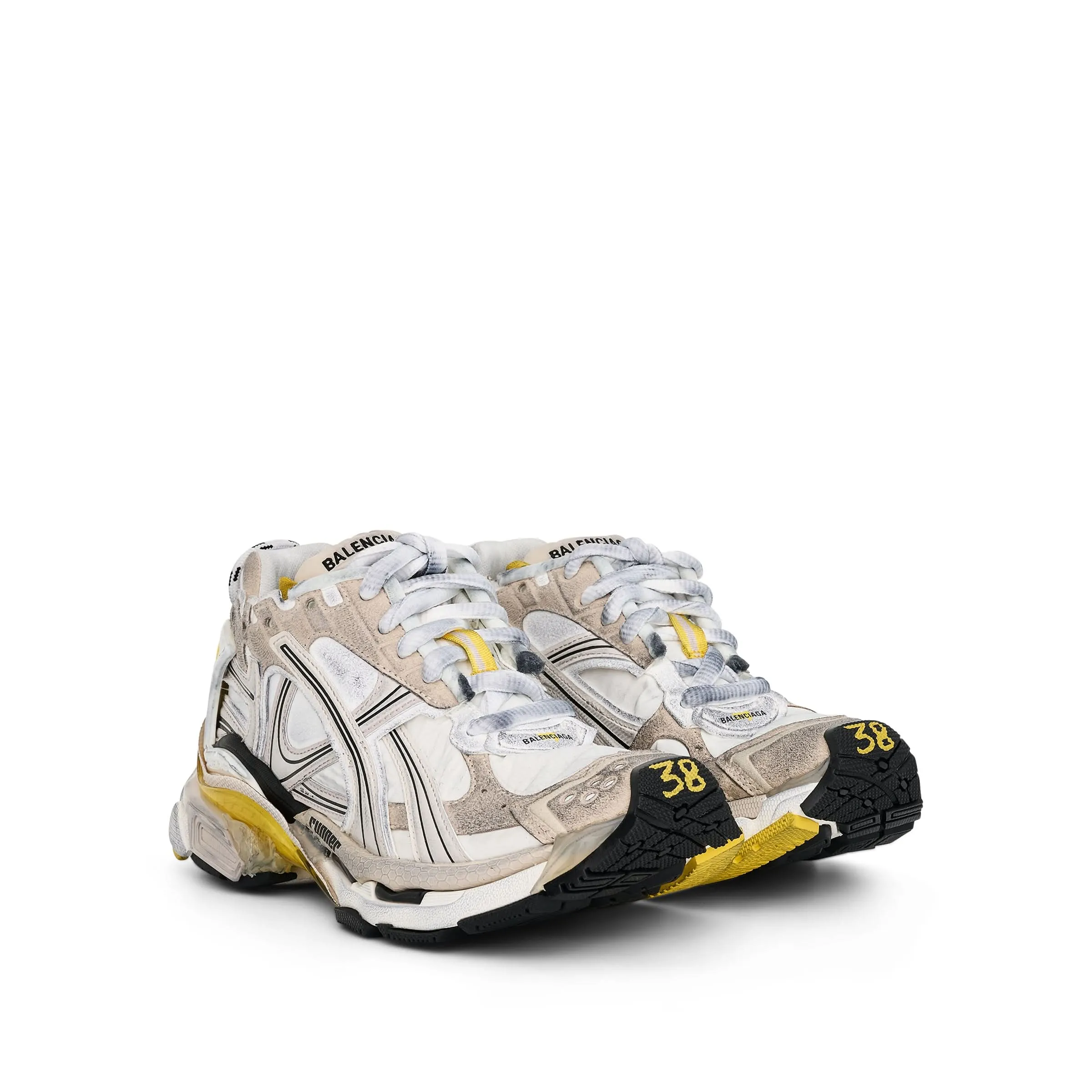 Runner Sneakers in Grey/White/Yellow