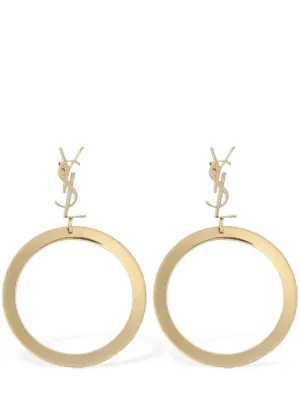 Saint Laurent   Brass hoop earrings 