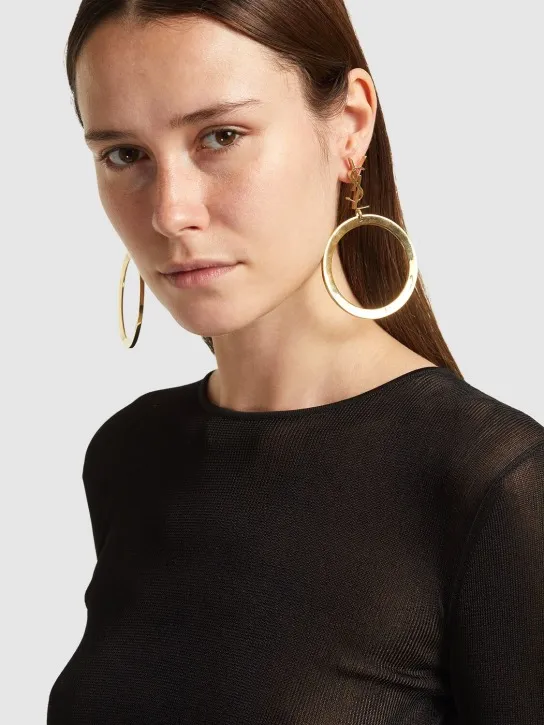 Saint Laurent   Brass hoop earrings 