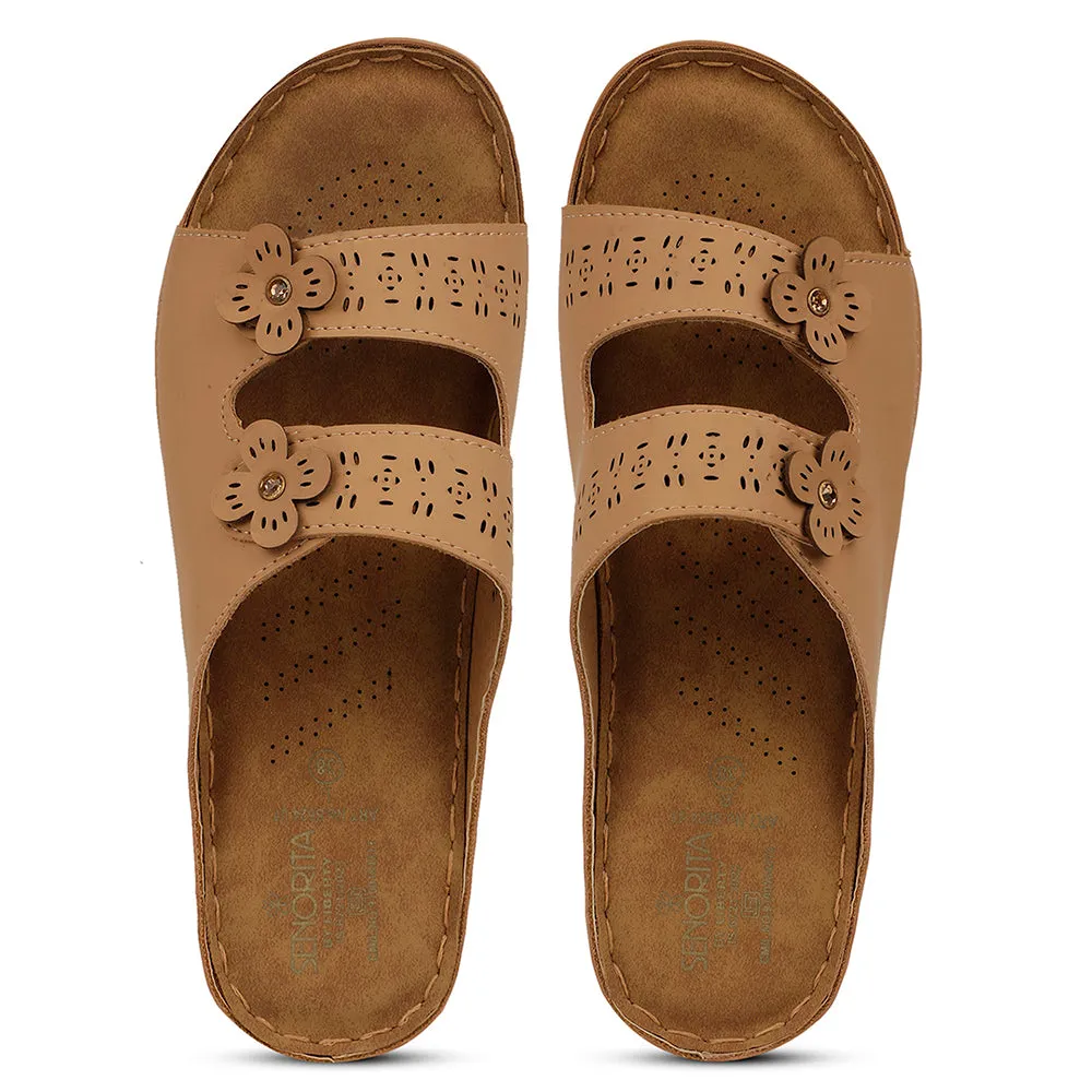 Senorita Casual Beige Slipper For Women S624-07 By Liberty