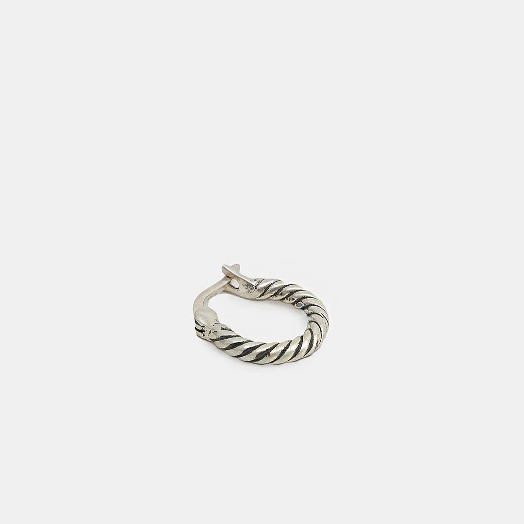 Silver Twist Hoop Earring