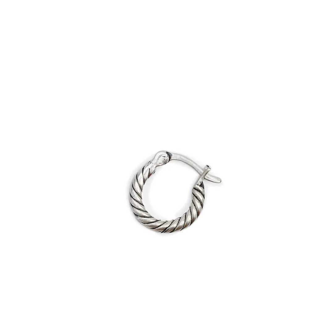 Silver Twist Hoop Earring