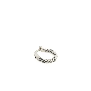 Silver Twist Hoop Earring