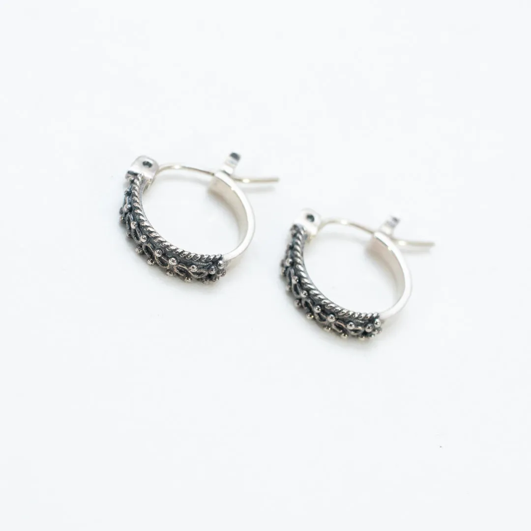 Silver Wayan Hoops