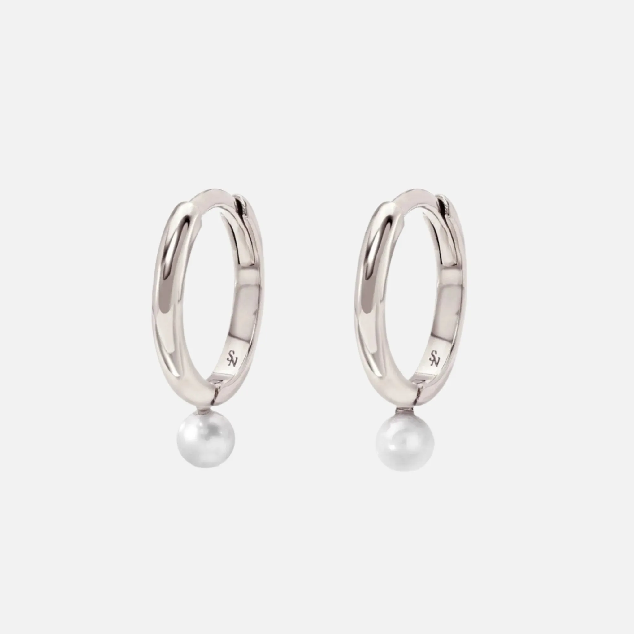 Single Pearl Hoop - 11  mm