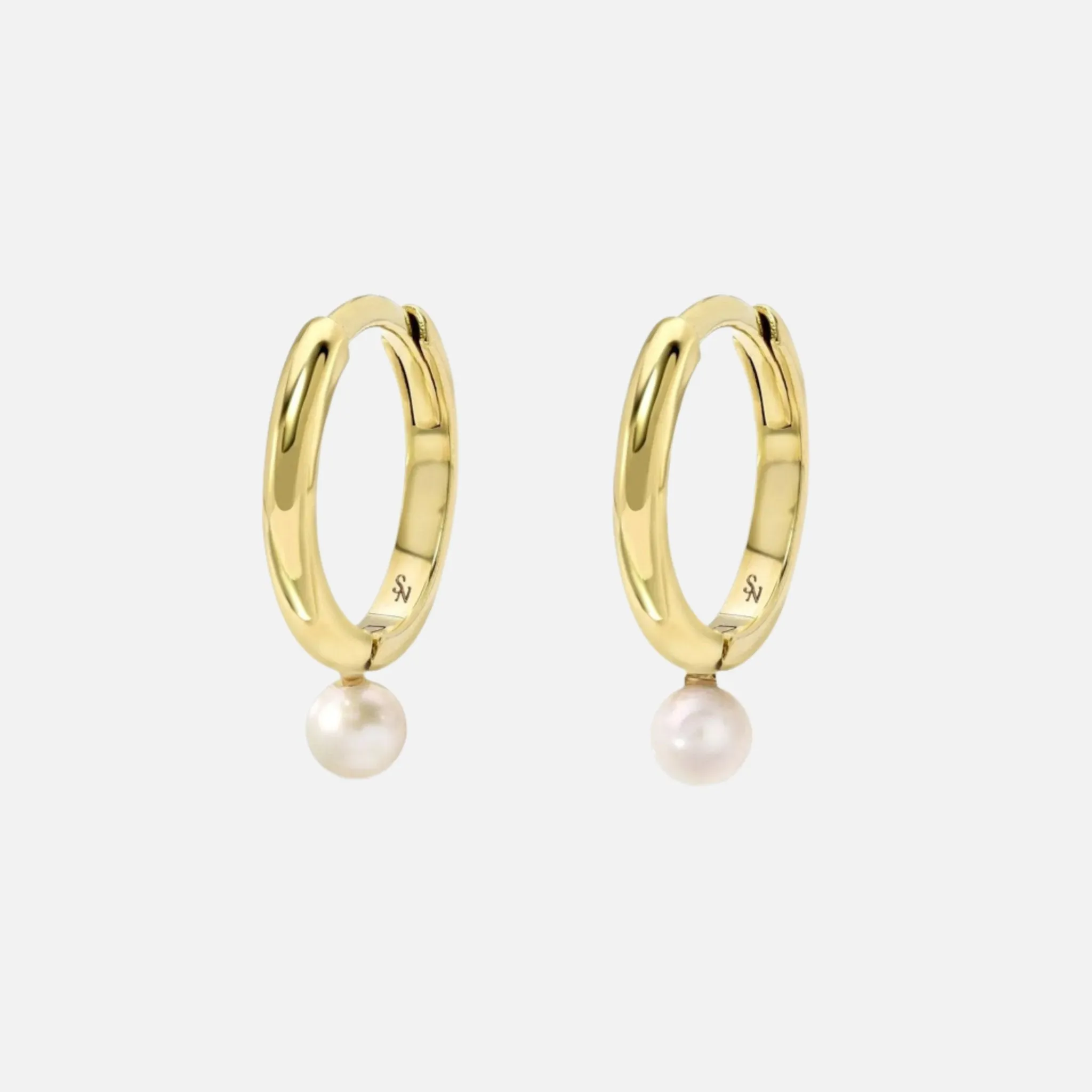 Single Pearl Hoop - 11  mm