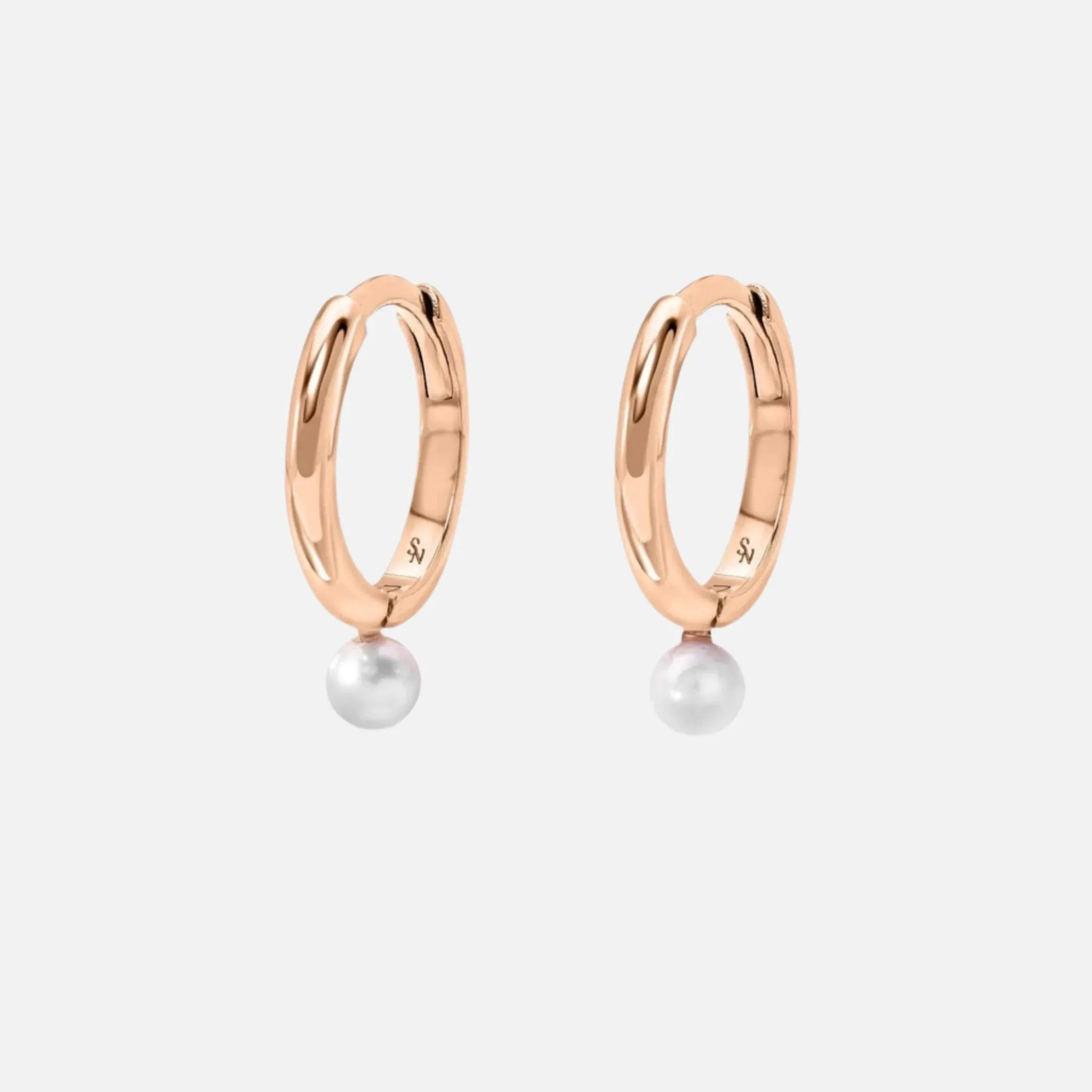 Single Pearl Hoop - 11  mm