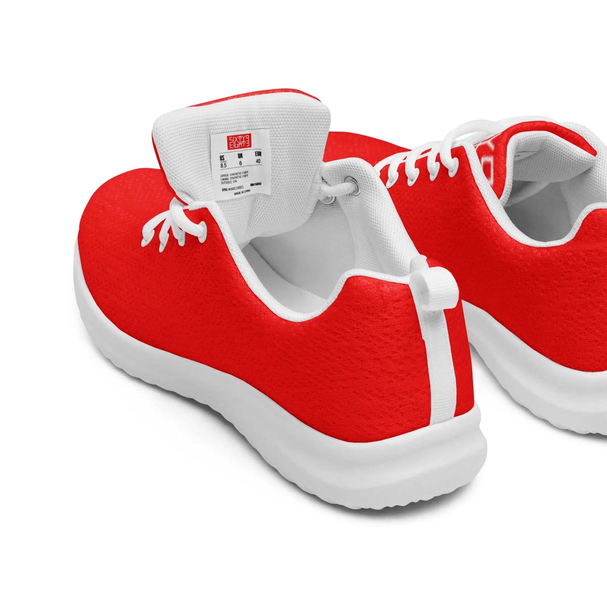 Sixty Eight 93 Logo White Red Women’s Athletic Shoes