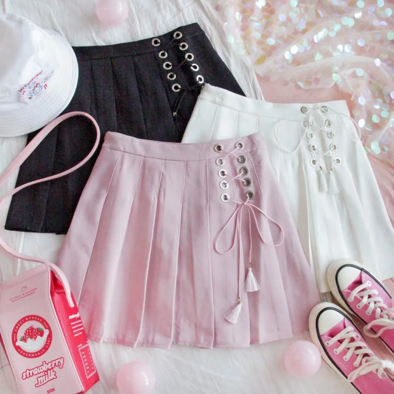 Skater Laced School Girl Skirt