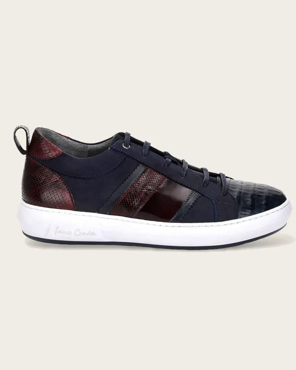 Sneakers navy exotic leather