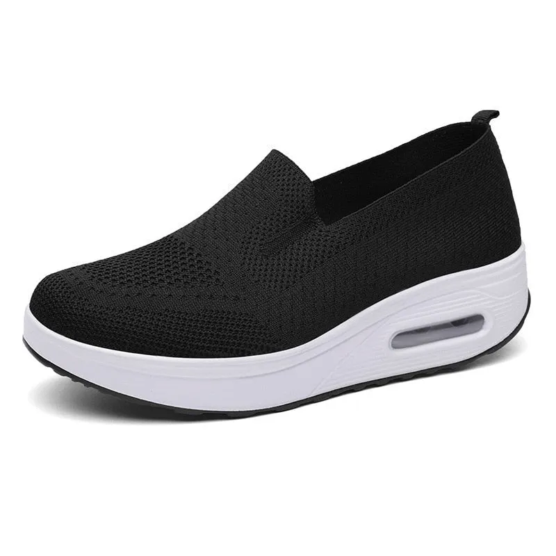 Sneakers Women's Sports Shoes Mesh Breathable Platform Tennis Casual Slip-On Ladies Walking Vulcanized Shoes Zapatillas Mujer