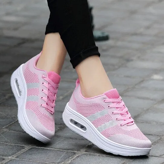 Sneakers Women's Sports Shoes Mesh Breathable Platform Tennis Casual Slip-On Ladies Walking Vulcanized Shoes Zapatillas Mujer