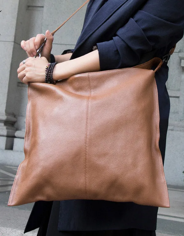 Square Leather Messenger Bag Shoulder Bag