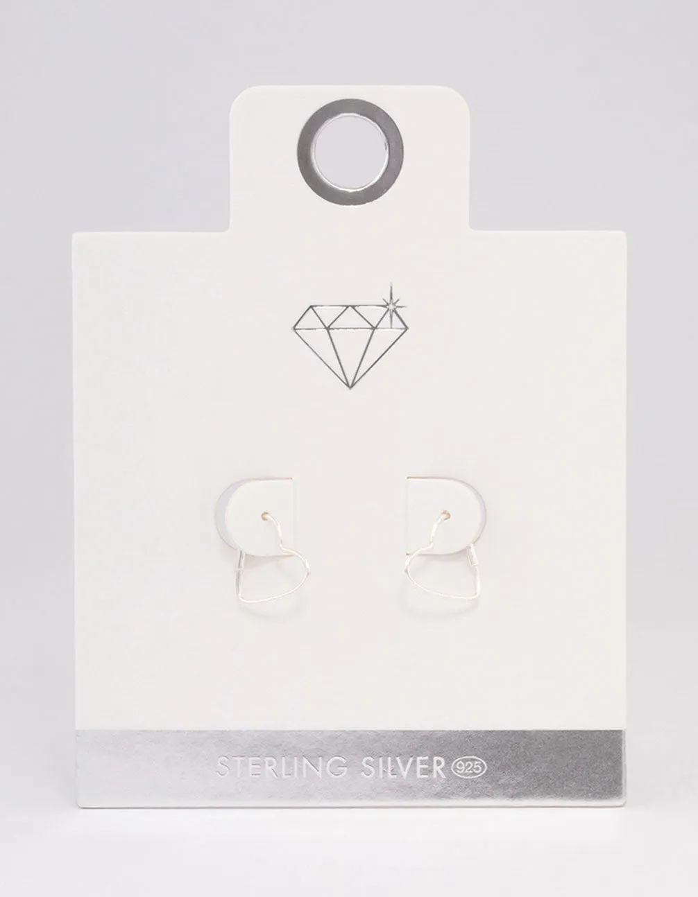 Sterling Silver Heart Hoop Earrings 12mm