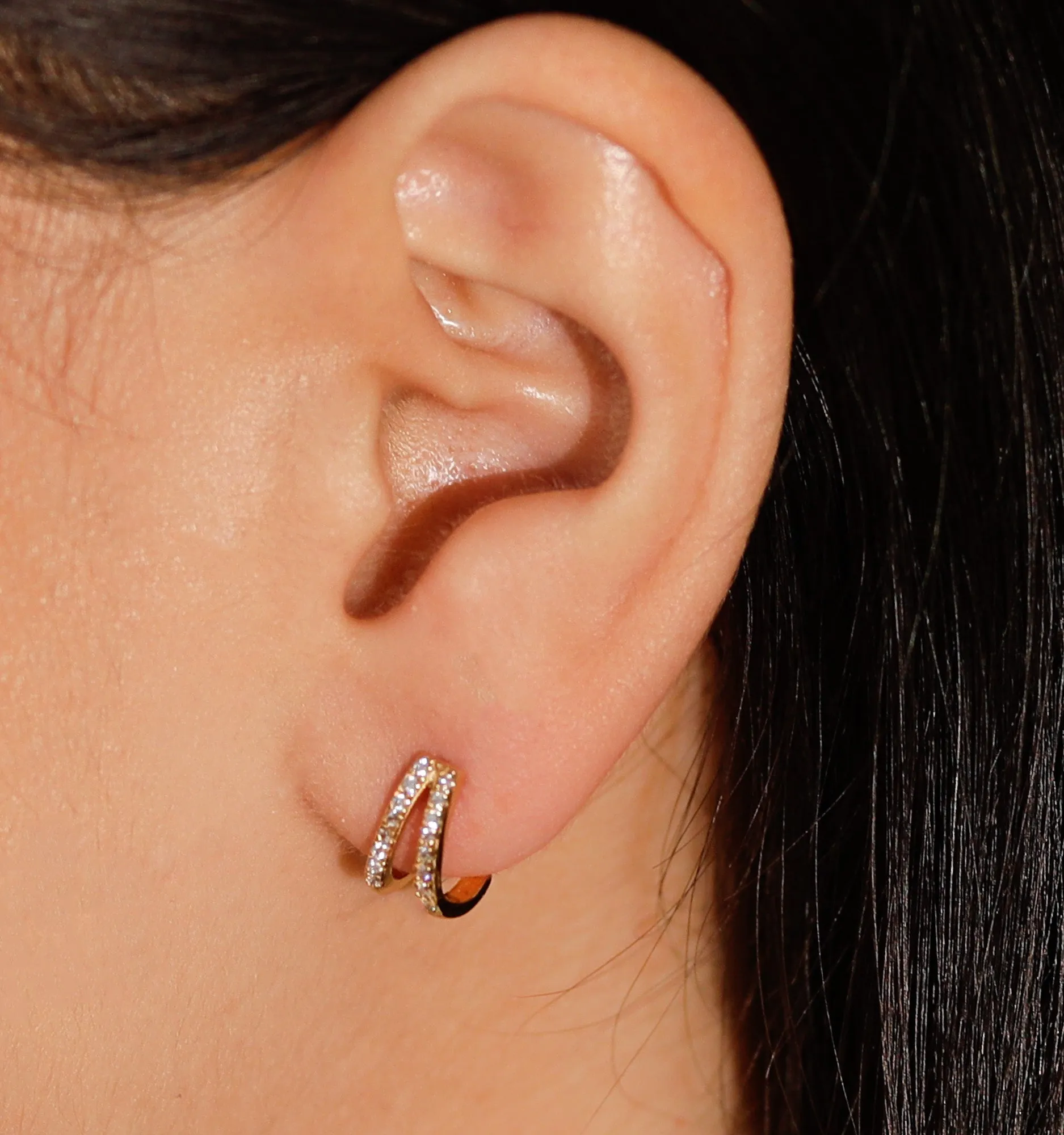 Studded Half Hoop Earrings